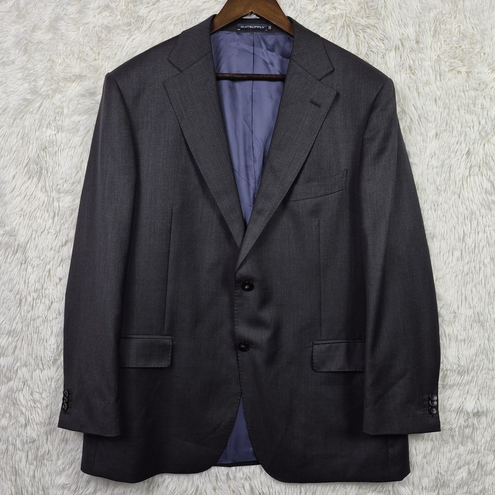 SuitSupply Napoli Zignone Super 110s Wool Blazer Jacket Men 48R Gray